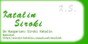 katalin siroki business card